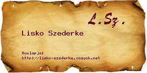 Lisko Szederke névjegykártya
